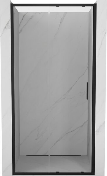 Mexen Exo, posuvné dveře do otvoru 105x200 cm, 6mm čiré sklo, černý profil, 8151-105-000-70-00