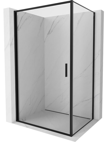 Mexen Exo, sprchový kout s křídlovými dveřmi 70 x 80 cm, 6mm čiré sklo, černý profil, 817-070-080-70-00