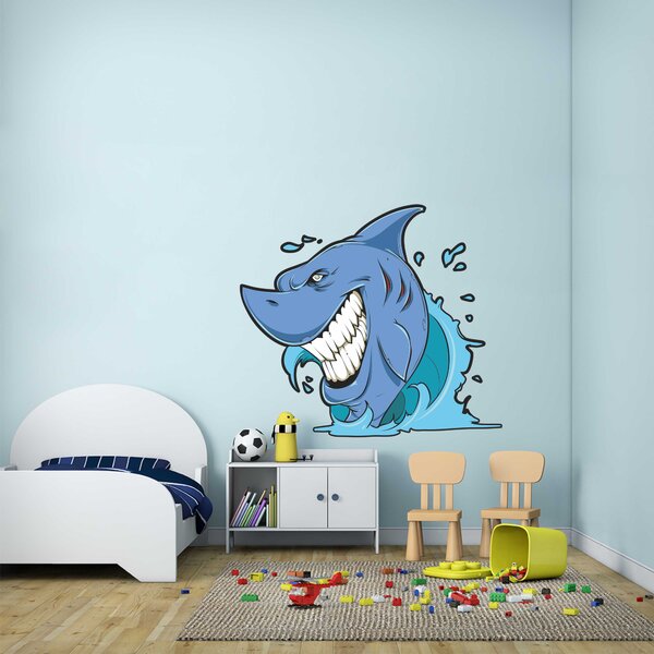 Barevná samolepka na zeď - Žralok (120x106 cm)