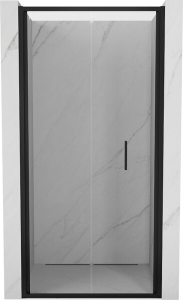 Mexen Exo, skládací dveře do otvoru 85x200 cm, 6mm čiré sklo, černý profil, 816-085-000-70-00