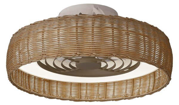 Mantra 8226 Kilimanjaro Mini, ratanový ventilátor se svítidlem LED 55W 2700-5000K, dálkový ovladač, průměr 58,5cm, IP44