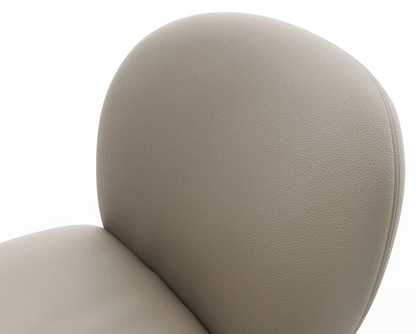 DELIFE Jídelní židle Nube-Flex pravá kůže tmavě béžová křížová podnož široká nerezová ocel 360° otočná houpací funkce taštičkové pružiny