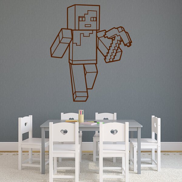Živá Zeď Samolepka Minecraft krumpáč Barva: černá