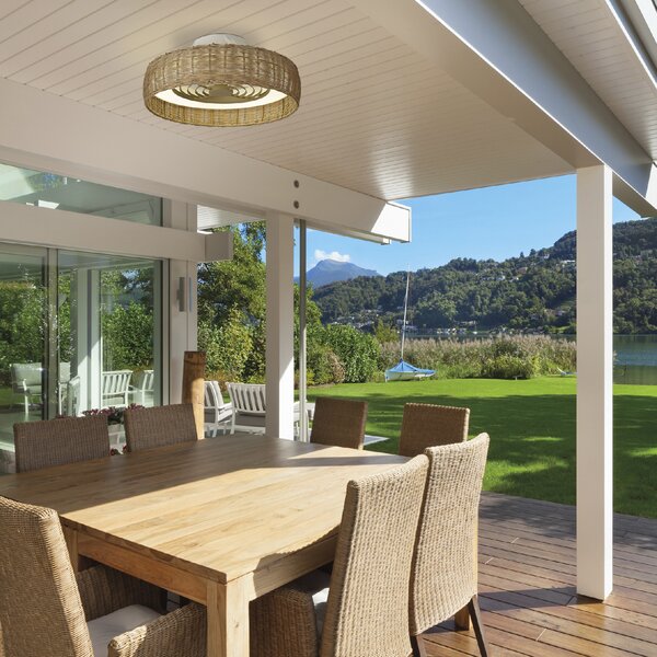 Mantra 8226 Kilimanjaro Mini, ratanový ventilátor se svítidlem LED 55W 2700-5000K, dálkový ovladač, průměr 58,5cm, IP44