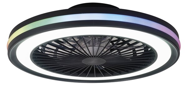 Mantra 8292 Gamer, ventilátor se svítidlem LED 40W RGBW, dálkový ovladač, černá, průměr 46,6cm