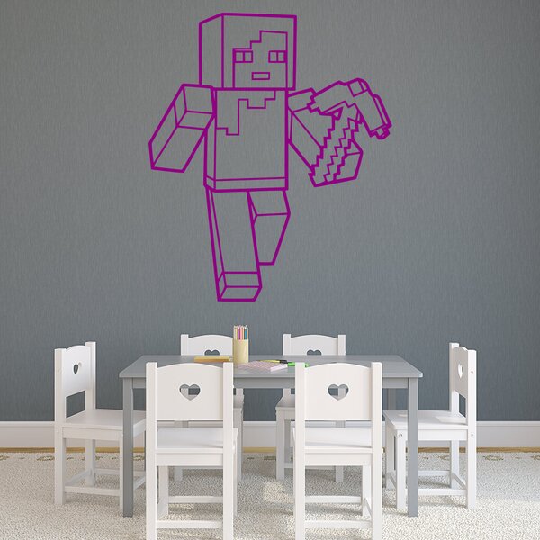 Živá Zeď Samolepka Minecraft krumpáč Barva: černá