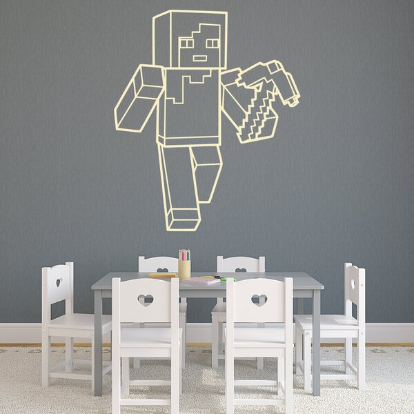 Živá Zeď Samolepka Minecraft krumpáč Barva: černá