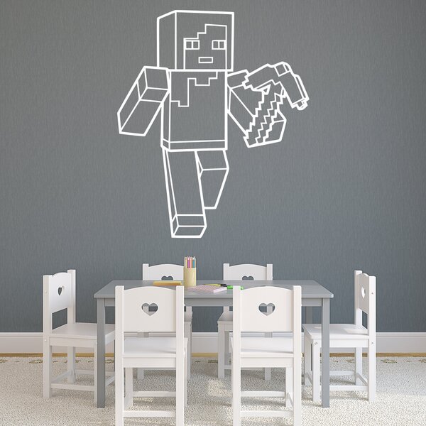 Živá Zeď Samolepka Minecraft krumpáč Barva: černá