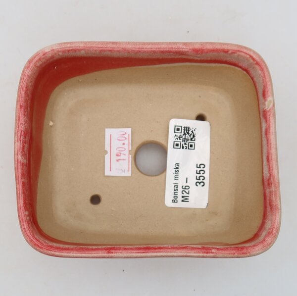 E-bonsai Keramická bonsai miska 10,5 x 8,5 x 4 cm červená