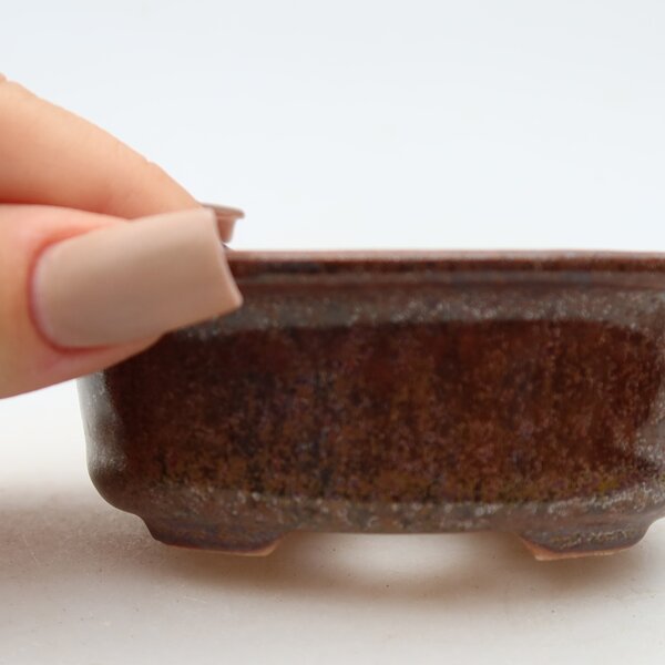 E-bonsai Keramická bonsai miska 9,5 x 6,5 x 3 cm hnědá