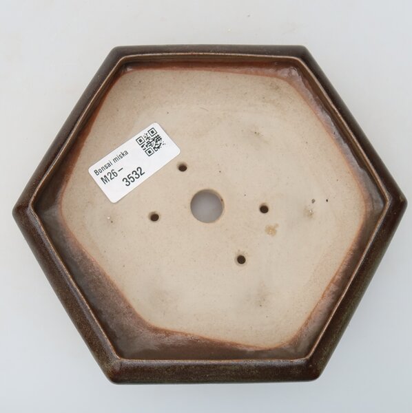 E-bonsai Keramická bonsai miska 17 x 15 x 4 cm hnědá