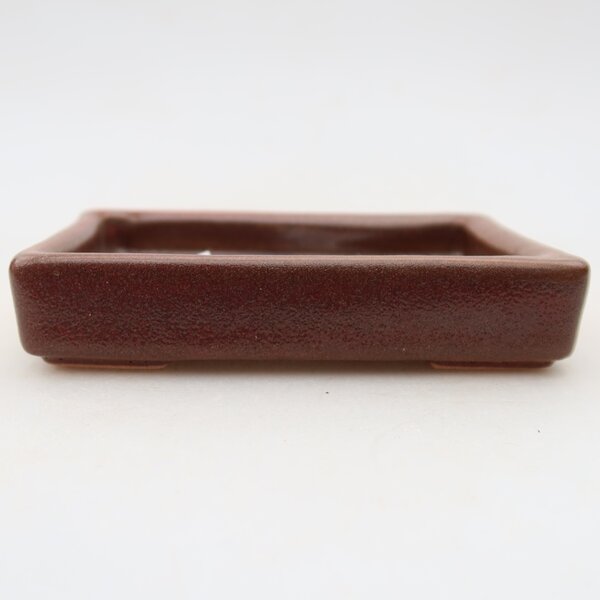 E-bonsai Keramická bonsai miska 10 x 7 x 2 cm vínová
