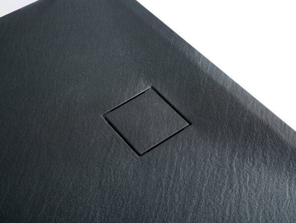 Erga Hyper, SMC sprchová vanička 100x70x2, 6 cm + sifon, černá matná, ERG-V06-SMC-7010S-BK