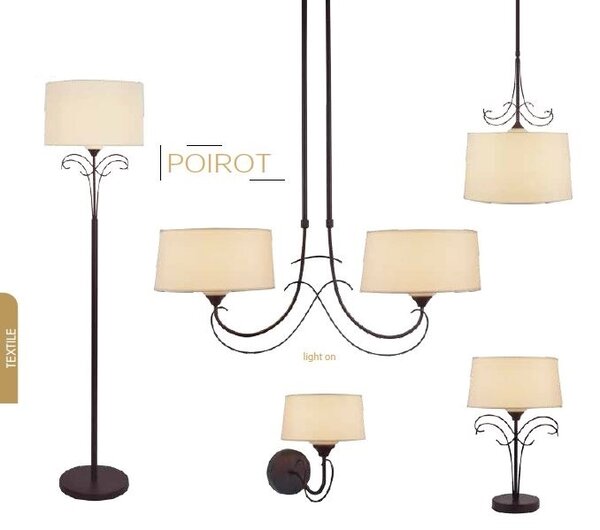 ACA DECOR Stojací lampa POIROT max. 60W/E27/230V/IP20