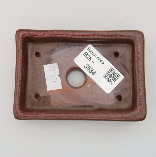 E-bonsai Keramická bonsai miska 10 x 7 x 2 cm vínová
