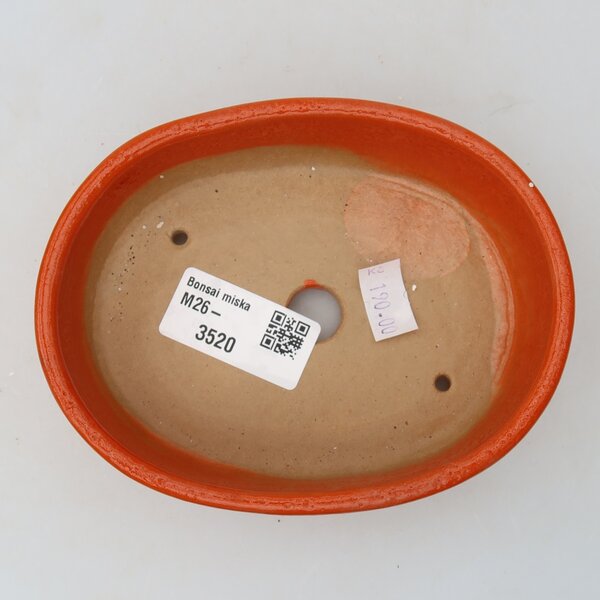 E-bonsai Keramická bonsai miska 13 x 10 x 3,5 cm oranžová