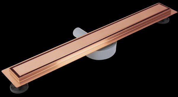 Rea Neox Pro, sprchový odtokový žlab 60cm s otočným sifonem o 360stupňů, měděná matná, REA-G4800