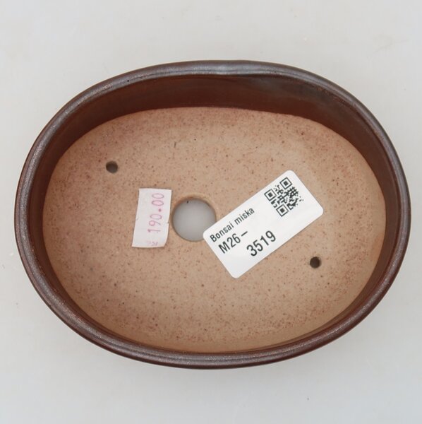 E-bonsai Keramická bonsai miska 13 x 10 x 3,5 cm hnědá