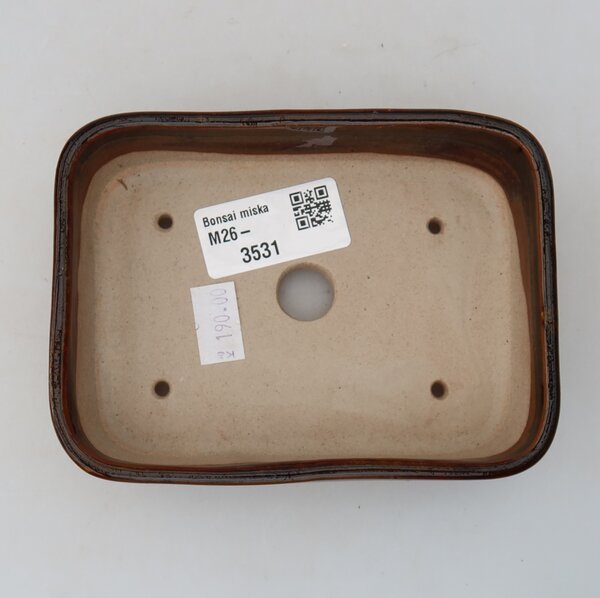 E-bonsai Keramická bonsai miska 12,5 x 9 x 3,5 cm hnědá