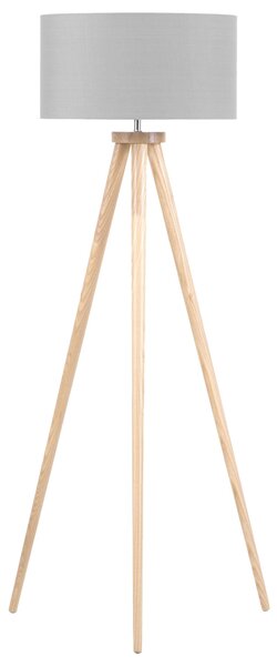 Stojací lampa NITRA Dubové dřevo Šedá