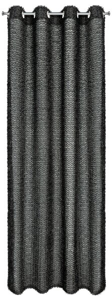 ZÁVĚS NA KROUŽCÍCH TIFFANY 135X250 CM ČERNÁ