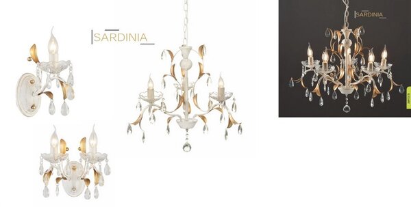 ACA DECOR Nástěnné svítidlo SARDINIA max. 2x40W/E14/230V/IP20