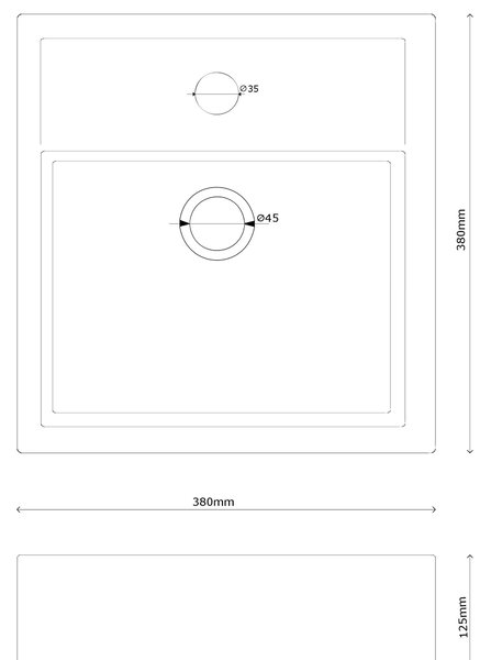 Gamma Biwu, umyvadlo na desku 380x380x125 mm, bílá lesklá, GMA-UC-BIWU