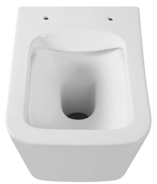 Gamma Mut, závěsná WC mísa 51x36 cm Rimless s pomalu padajícím sedadlem, bílá lesklá, GMA-MUT-202
