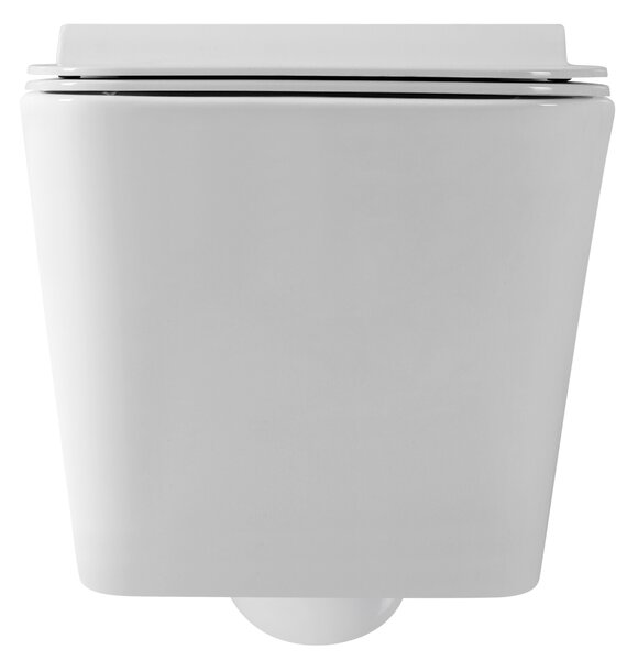 Gamma Mut, závěsná WC mísa 51x36 cm Rimless s pomalu padajícím sedadlem, bílá lesklá, GMA-MUT-202