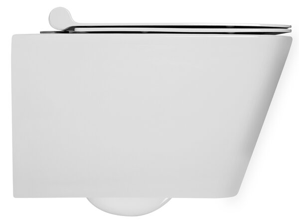 Gamma Mut, závěsná WC mísa 51x36 cm Rimless s pomalu padajícím sedadlem, bílá lesklá, GMA-MUT-202
