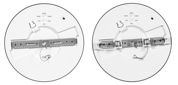 Ecolite Černý vestavný LED panel kulatý 225mm 6-18W CCT s pohybovým čidlem WPCB2-18W/HF/CR