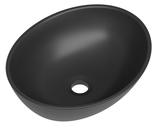 Gamma Negra, umyvadlo na desku 410x330x140 mm, černá matná, GMA-UC-NEGRA