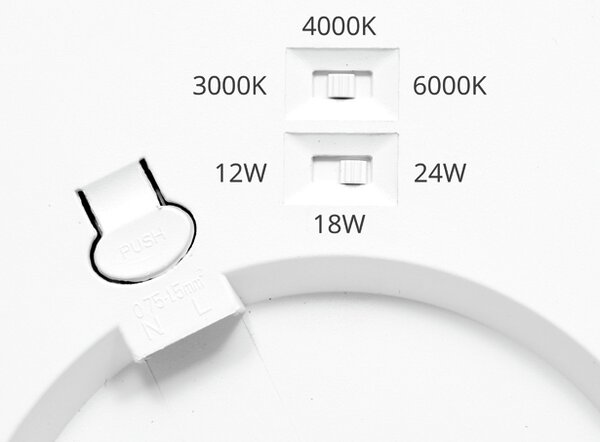 Ecolite Černý vestavný LED panel kulatý 225mm 6-18W CCT WPCB2-18W/CR