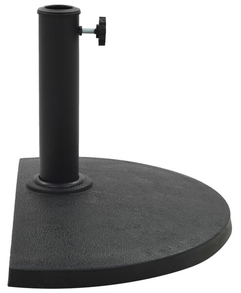 Stojan na slunečník polokruhový černý 9 kg polyresin