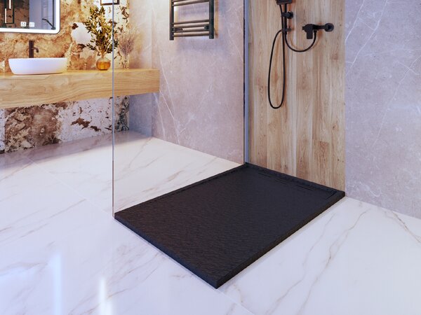 Gamma Erga Almac, SMC sprchová vanička 120 x 80 x 3 cm, černá matná, ERG-GMA-AL-80120BK