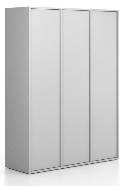 Šatní skříň FRAME, 3 oddíly, 1299 x 450 x 1735 mm, PUSH-lock, šedá