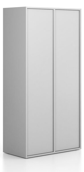 Šatní skříň FRAME, 2 oddíly, 872 x 450 x 1735 mm, PUSH-lock, šedá