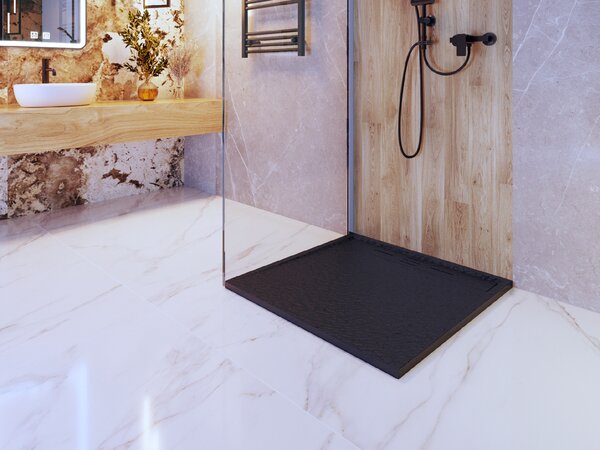 Gamma Erga Almac, SMC sprchová vanička 90 x 90 x 3 cm, černá matná, ERG-GMA-AL-9090BK