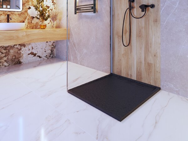Gamma Erga Almac, SMC sprchová vanička 90 x 80 x 3 cm, černá matná, ERG-GMA-AL-8090BK