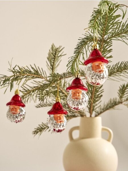 Sinsay - Vánoční ozdoby ve tvaru Santa Clause, 4 pack - vícebarevná
