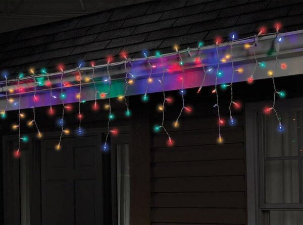 ACA Lighting LED vánoční světelný závěs, 3x0,6m, RGB barva světla, IP44, 144 LED, 8 funkcí