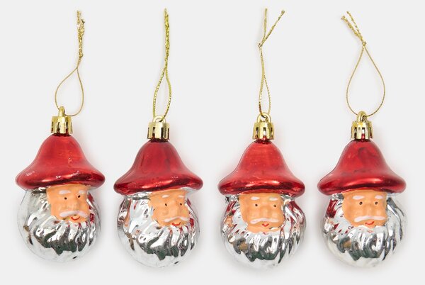 Sinsay - Vánoční ozdoby ve tvaru Santa Clause, 4 pack - vícebarevná