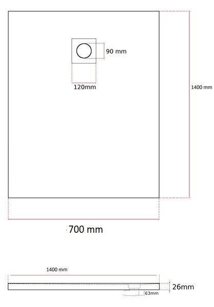 Gamma Erga Oldaf, SMC obdélníková sprchová vanička 140 x 70 cm, bílá matná, ERG-GMA-OL-70140