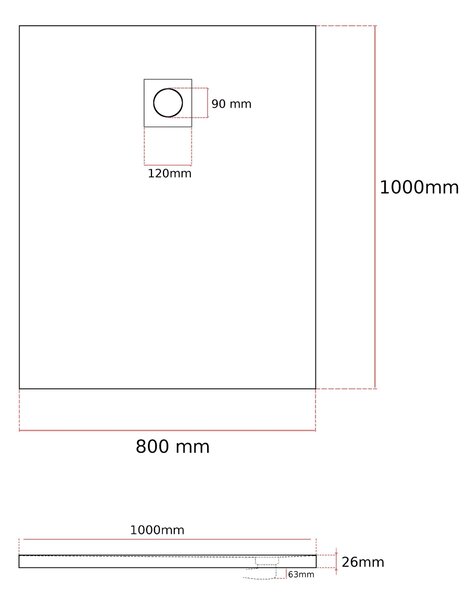 Gamma Erga Oldaf, SMC obdélníková sprchová vanička 100 x 80 cm, šedá matná, ERG-GMA-OL-80100G