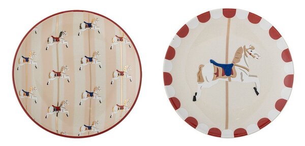 Dezertní talíře v sadě 2 ks s vánočním motivem z kameniny ø 16 cm Merry-go-round – Bloomingville