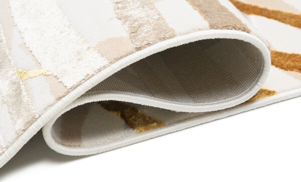 Makro Abra Kusový koberec GOLDEN NA44C Listy krémový Rozměr: 140x200 cm