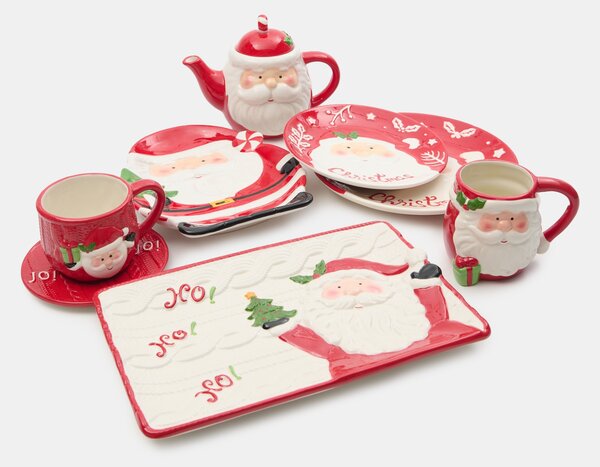 Sinsay - Vánoční servírovací mísa s reliéfním motivem Santy - vícebarevná