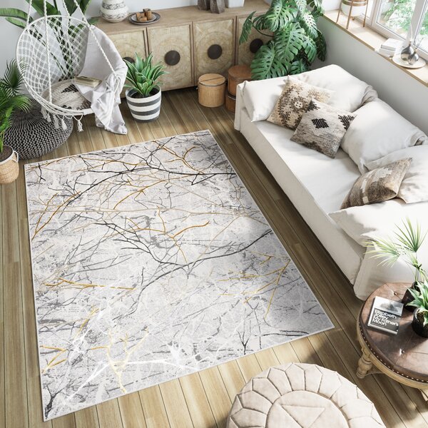 Makro Abra Kusový koberec GOLDEN NA40S Abstraktní Moderní krémový Rozměr: 80x150 cm