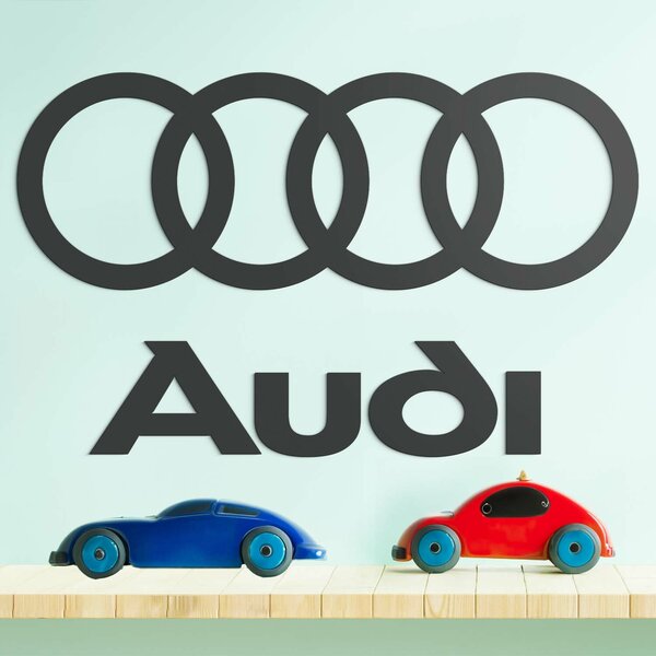 DUBLEZ | Dřevěné logo a nápis na zeď - Audi | Obraz