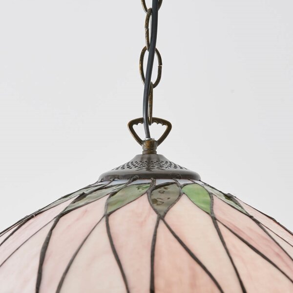 Endon 64176 - Lustr na řetězu Tiffany HUTCHINSON 1xE27/60W/230V pr. 40 cm